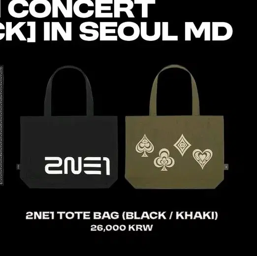 2ne1 투애니원 콘서트 굿즈 가방 토트백 totebag 새상품